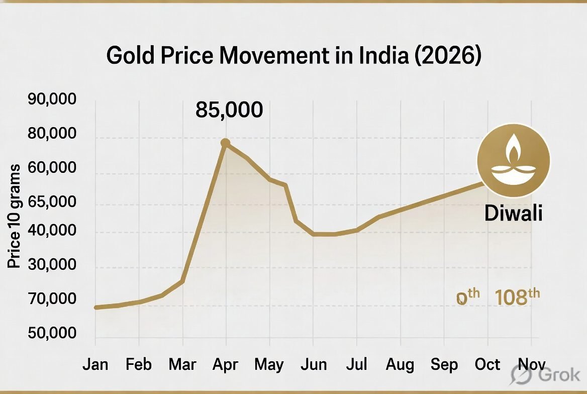 Gold price trend chart 2026 Diwali