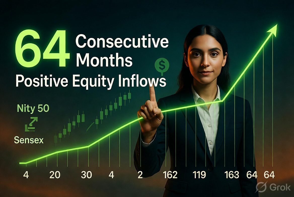 64 Consecutive Months of Positive Equity Mutual Fund Inflows in India - SIP streak milestone June 2026