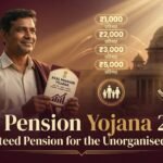 Hopeful Indian man from the unorganised sector holding a pension booklet under golden light, representing Atal Pension Yojana 2026 guaranteed retirement scheme.