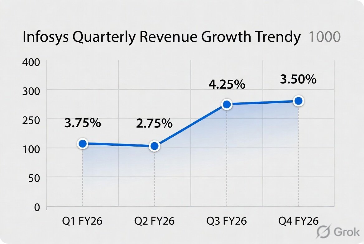 Infosys quarterly revenue growth trend FY26