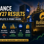 Reliance Industries Q1 FY27 results highlighting revenue, Jio growth, retail performance, and financial analysis.