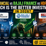 Jio Financial vs Bajaj Finance vs HDFC AMC comparison showing stock market growth, financial analysis, and best investment for 2026