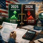 OBBBA Tax Changes 2026 feature image showing charitable deductions, SALT cap changes, IRS tax forms, US Capitol, and tax planning comparison between 2025 and 2026