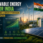 Renewable energy sector India 2026 showing solar power wind energy and green hydrogen growth