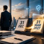 Revised ITR Deadline 2027 feature image showing the revised return deadline extended from 31 December to 31 March 2027 with tax documents and financial planning.