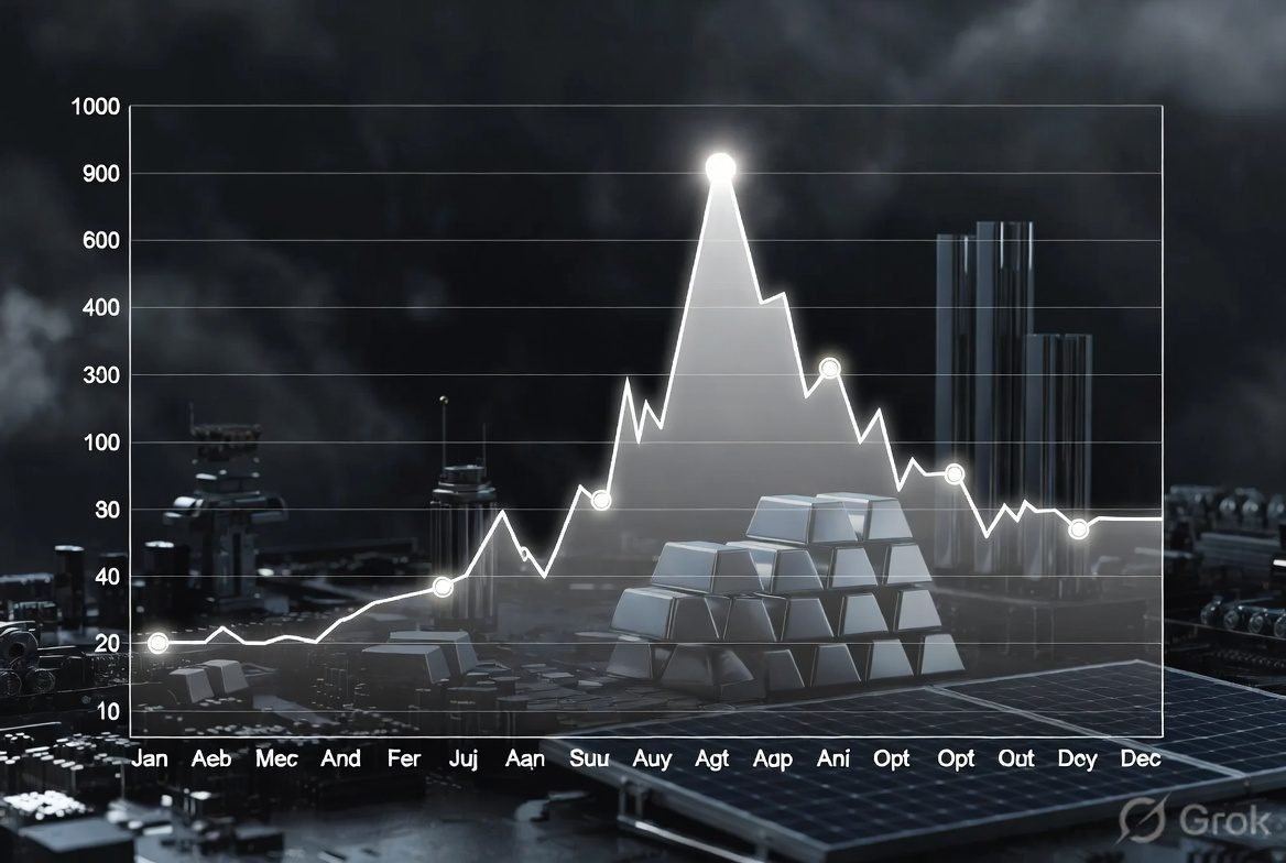 Silver price chart 2026 spike correction