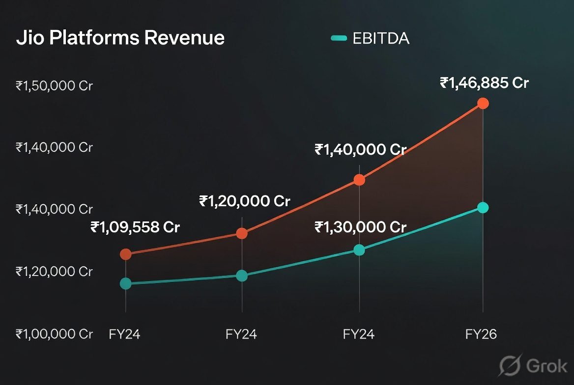 Jio Platforms revenue EBITDA growth FY24 FY26