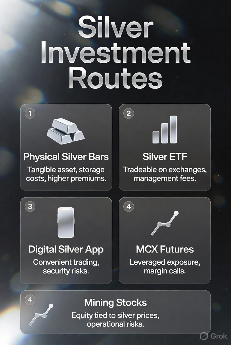 Silver investment routes comparison India