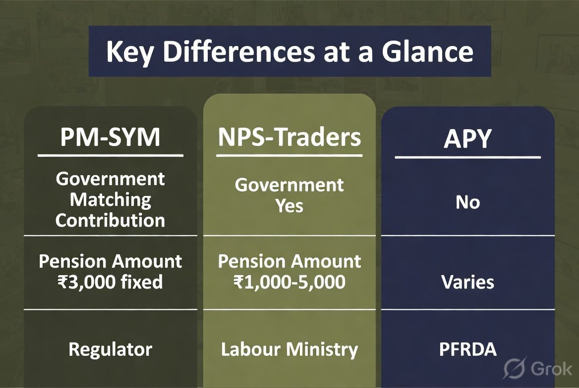 PM-SYM vs APY vs NPS-Traders side by side table