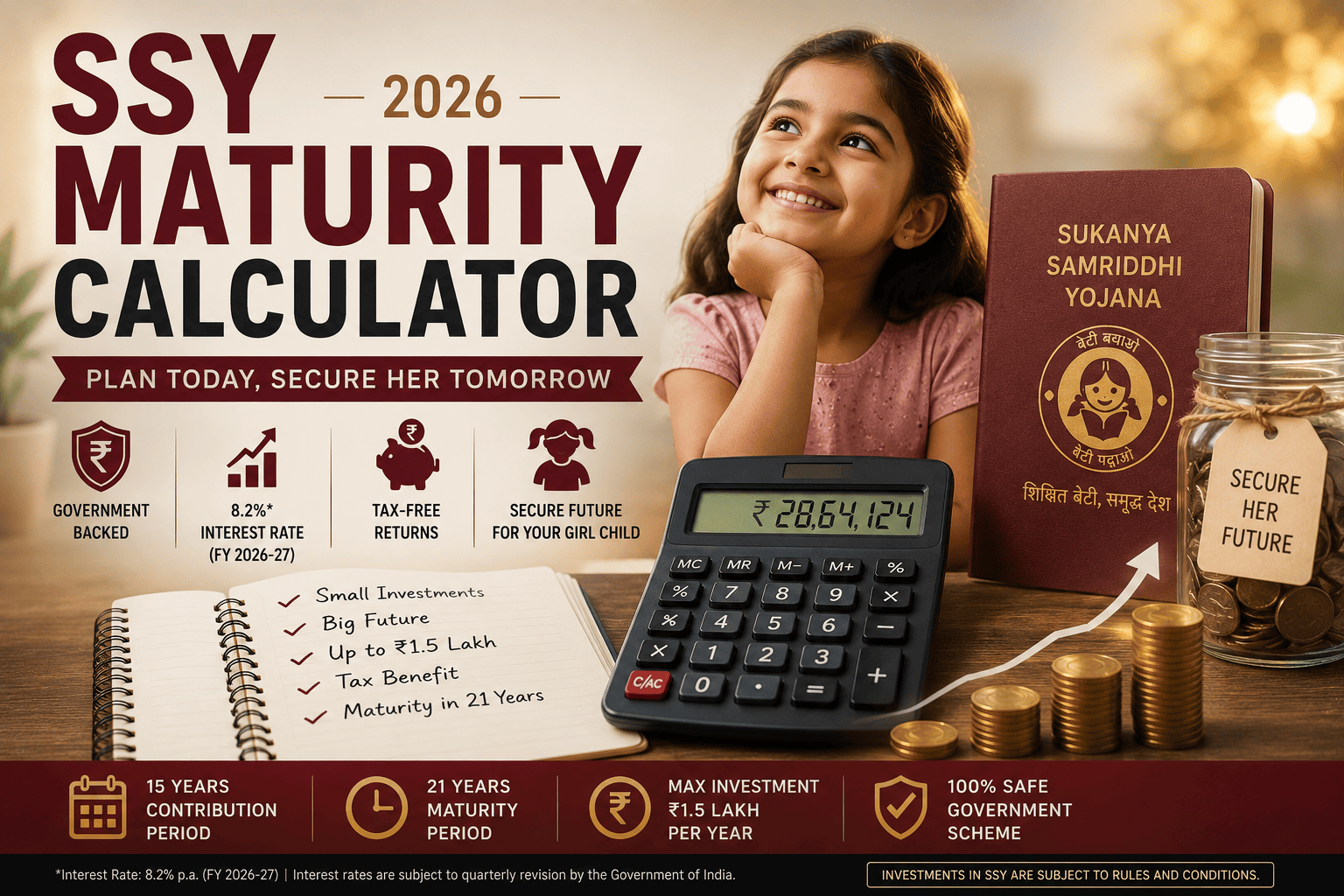 SSY Maturity Calculator 2026 - Sukanya Samriddhi Yojana