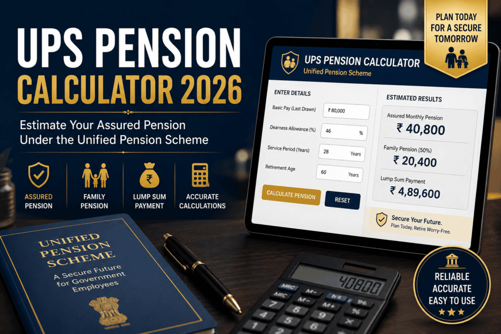 UPS Pension Calculator 2026 - Unified Pension Scheme