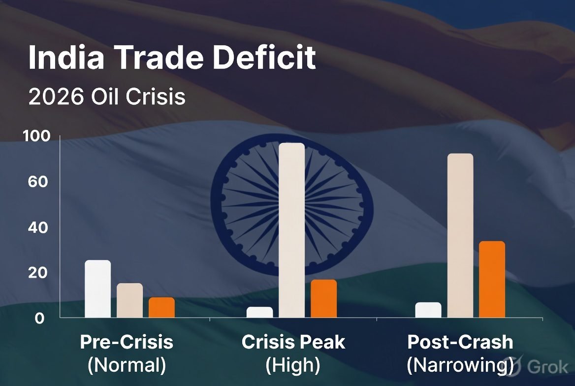 India trade deficit oil crisis chart