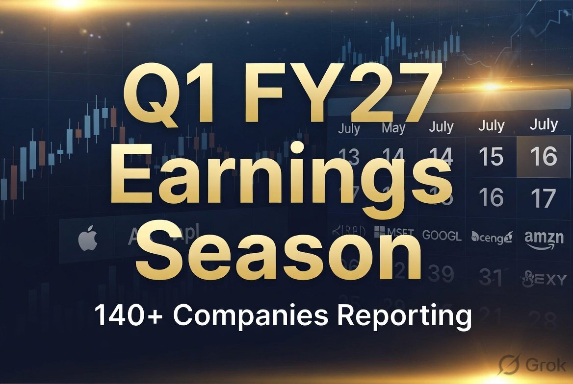 Q1 FY27 earnings calendar weekly overview July 13 to 18 2026