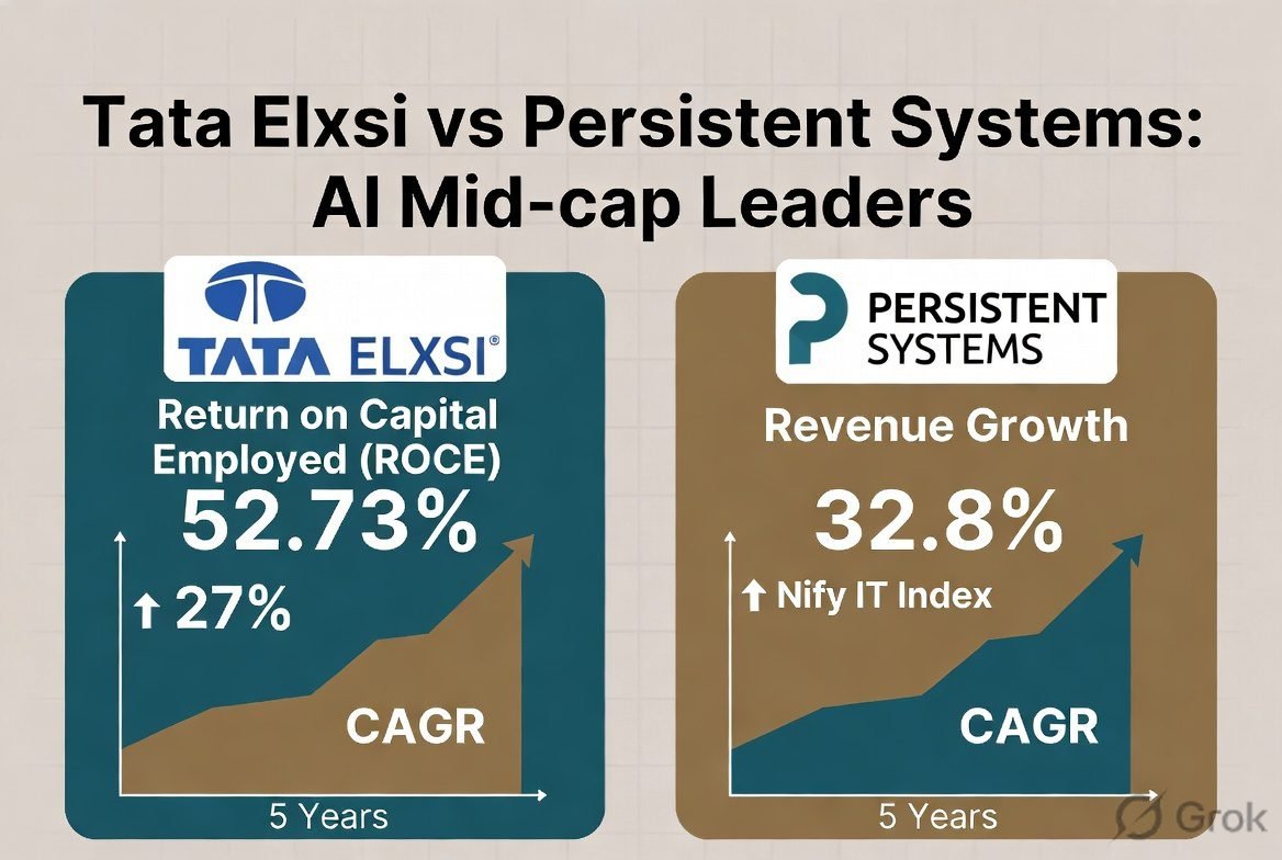 Tata Elxsi Persistent Systems AI stocks India comparison