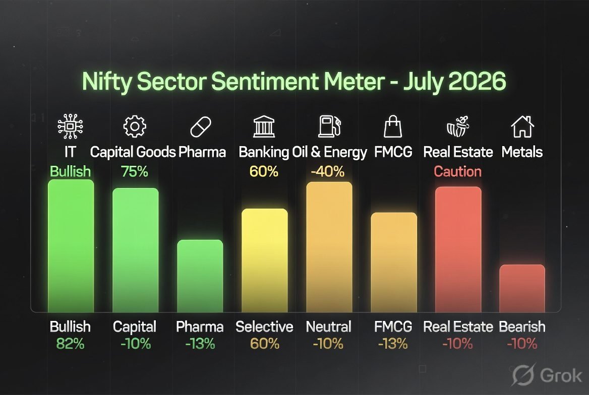 Nifty sector performance heatmap July 2026 IT banking metals capital goods