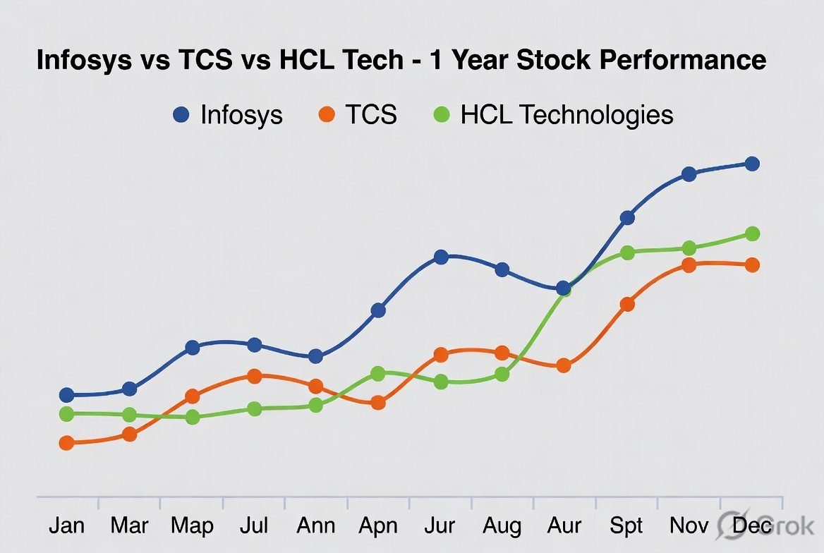 Infosys TCS HCL Tech stock comparison
