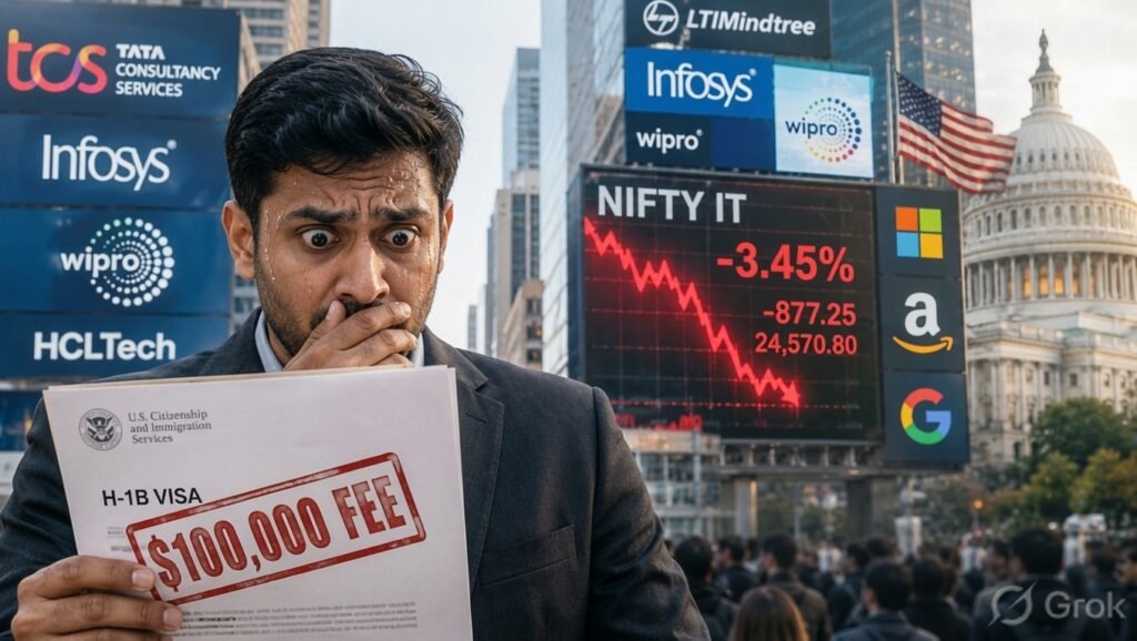 H-1B $100K Visa Fee Impact on Indian IT Stocks