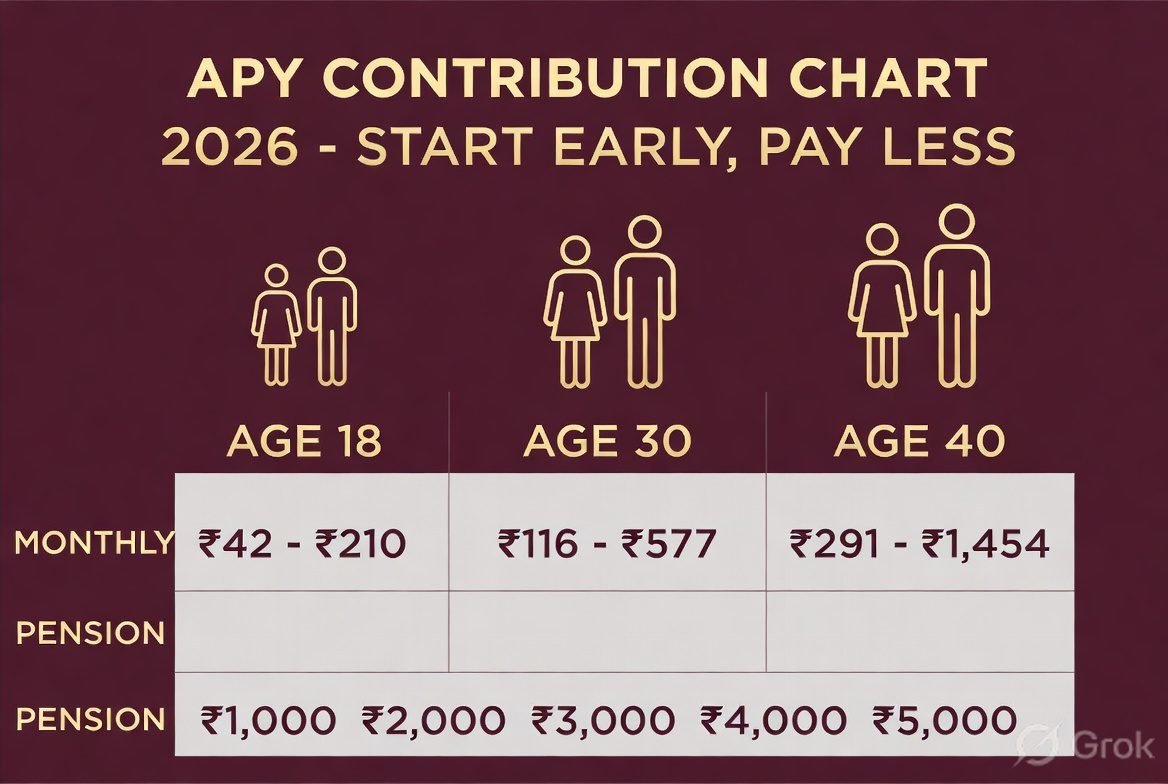 Atal Pension Yojana 2026 eligibility and age limit chart