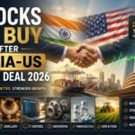 Stocks to Buy After India-US Trade Deal 2026 - Handshake between India and USA with tariff cut and rising stock graph