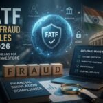 Cinematic illustration of FATF Anti-Fraud Rules 2026 highlighting India's role in global financial regulation, anti-money laundering, crypto compliance, and investor protection.