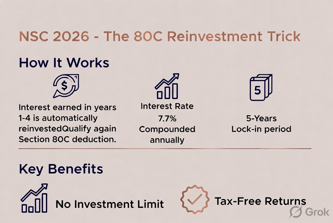 National Savings Certificate 2026 reinvestment and tax deduction cycle