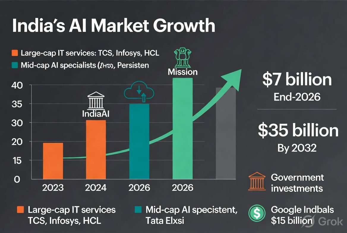 India AI market $7 billion 2026 IT sector growth chart