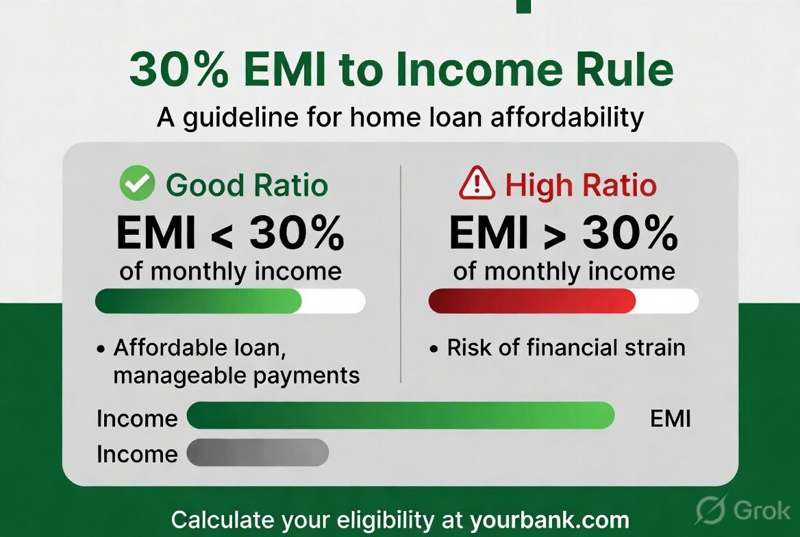 EMI to income ratio 30 percent rule home loan