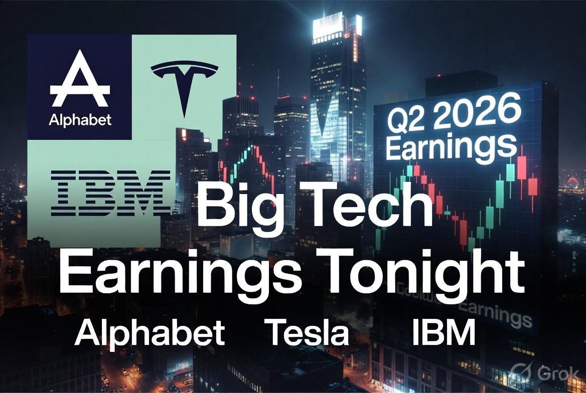 Big Tech Earnings Week 2026 Alphabet Tesla IBM chart